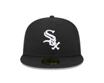 New Era Boston Red Sox 59FIFTY Black White Logo - Fitted Hat