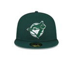 New Era Blue Jays 59FIFTY Green White Logo - Fitted Hat