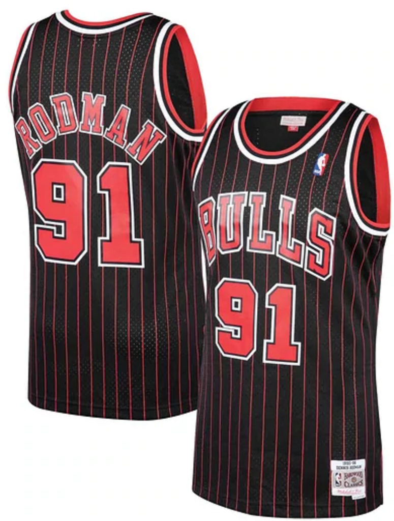 Black and red hotsell chicago bulls jersey