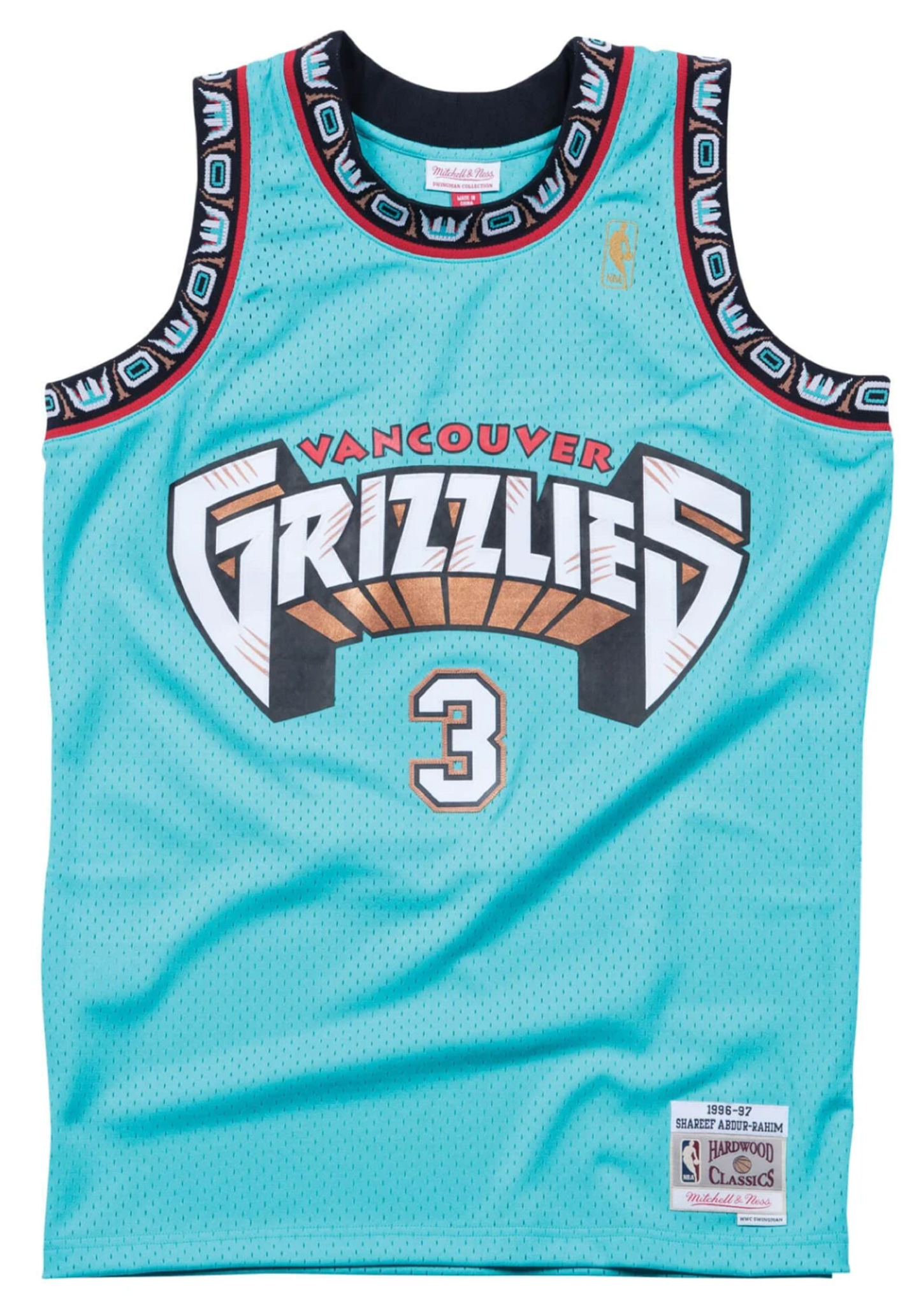 Men's Vancouver Grizzlies Shareef Abdur-Rahim #3 Teal Mitchell N Ness Swingman Player Jersey