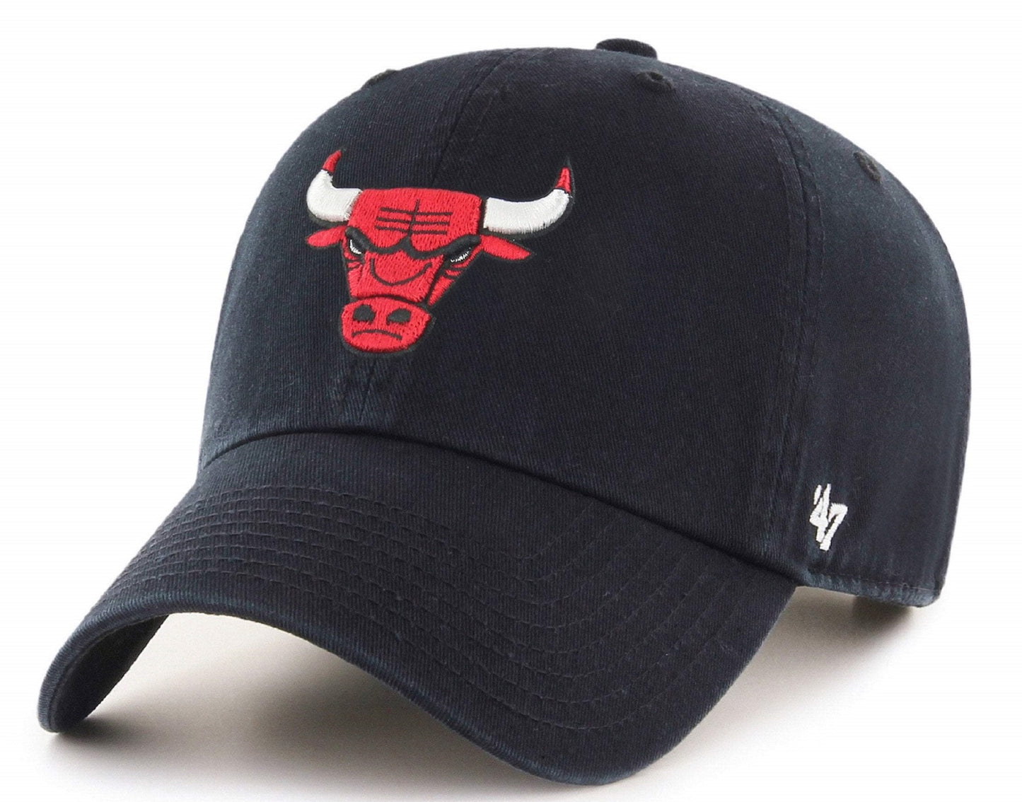 Chicago Bulls NBA ’47 Brand Adjustable Unstructured Clean Up Black Hat