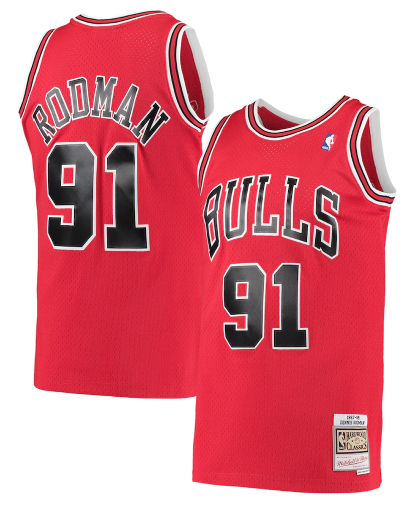 Men's Chicago Bulls Dennis Rodman #91 Nike Black Swingman Jersey