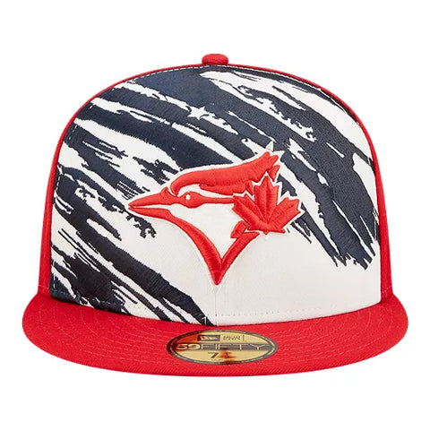 New Era Toronto Blue Jays Canada 59FIFTY Fitted Baseball Hat MLB Red White Navy