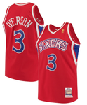 Men's Mitchell & Ness NBA Allen Iverson Philadelphia 76ers 1996/97 Hardwood Classics Swingman Jersey – Red