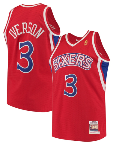Men's Mitchell & Ness NBA Allen Iverson Philadelphia 76ers 1996/97 Hardwood Classics Swingman Jersey – Red