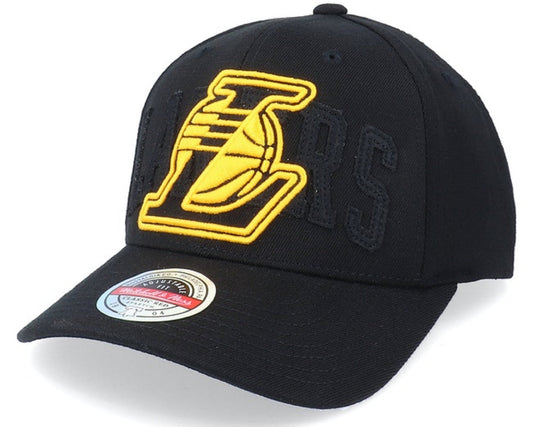 Men's Los Angeles Lakers Reload Mitchell & Ness Black Wool Adjustable Fit Snapback Hat