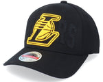 Men's Los Angeles Lakers Reload Mitchell & Ness Black Wool Adjustable Fit Snapback Hat