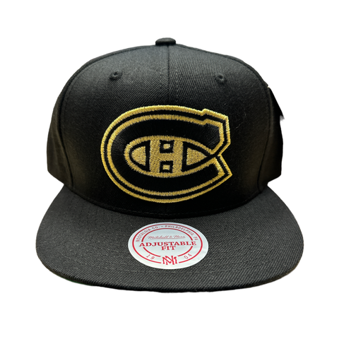 Men's Mitchell & Ness Montreal Canadiens Snapback Hat - Black/Gold