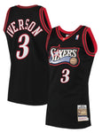 Men's Mitchell & Ness NBA Allen Iverson Philadelphia 76ers 1997/98 Hardwood Classics Authentic Jersey – Black