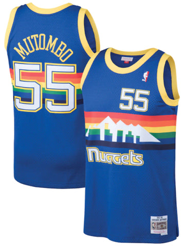 Mitchell & Ness Men's NBA Denver Nuggets Dikembe Mutombo 1991/92 Hardwood Classics Swingman Jersey - Blue