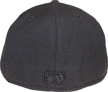 New Era Montreal Expos Black on Black MLB Baseball 59FIFTY Fitted Hat - Black & Black Logo