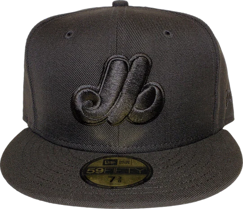 New Era Montreal Expos Black on Black MLB Baseball 59FIFTY Fitted Hat – The  Sports Collection