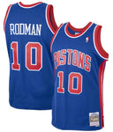 Men's Mitchell & Ness NBA Dennis Rodman Detroit Pistons 1988/89 Hardwood Classics Swingman Jersey - Blue