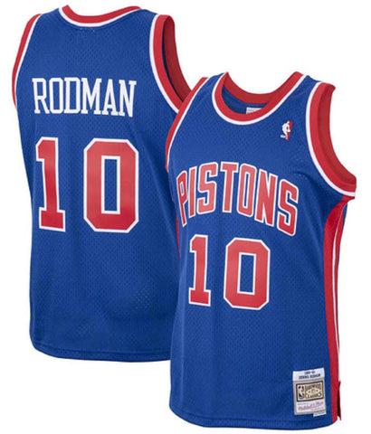Men's Mitchell & Ness NBA Dennis Rodman Detroit Pistons 1988/89 Hardwood Classics Swingman Jersey - Blue