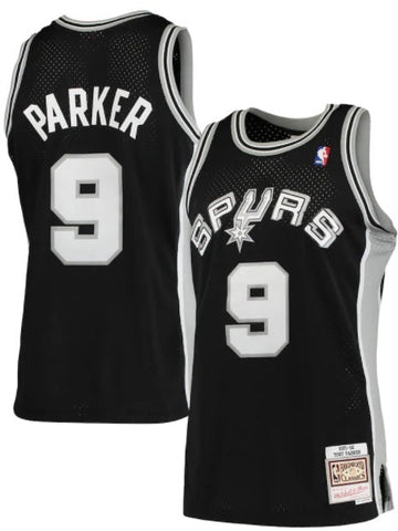 Tony Parker #9 San Antonio Spurs Mitchell & Ness Hardwood Classics Swingman Jersey – Black/Grey