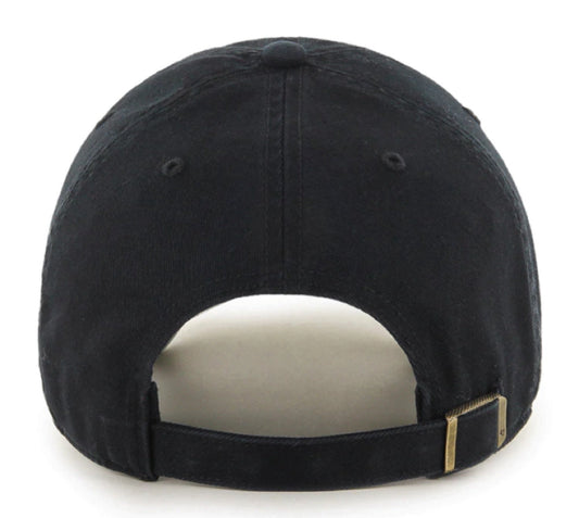Pittsburgh Steelers NFL ’47 Adjustable Unstructured Clean Up Black on Black Hat