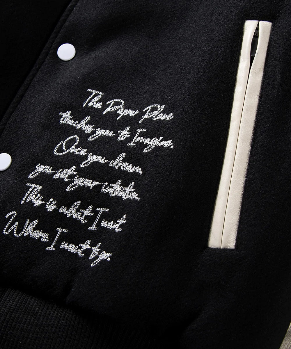 Paper Plane Varsity Jacket