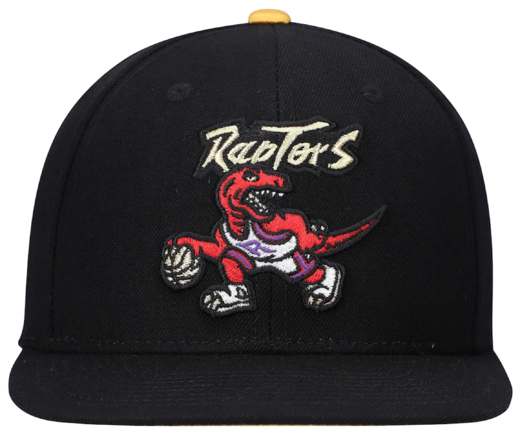 Men s Mitchell Ness Black Toronto Raptors Dribble Gold Tip II