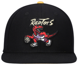 Men's Mitchell & Ness Black Toronto Raptors Dribble Gold Tip II - Snapback Hat