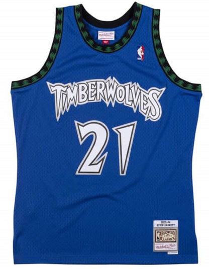Men's Mitchell & Ness Kevin Garnett Blue Minnesota Timberwolves 2003-04 Hardwood Classics Swingman Jersey