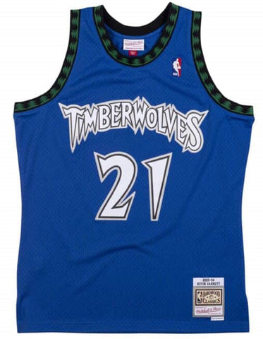 Men's Mitchell & Ness Kevin Garnett Blue Minnesota Timberwolves 2003-04 Hardwood Classics Swingman Jersey