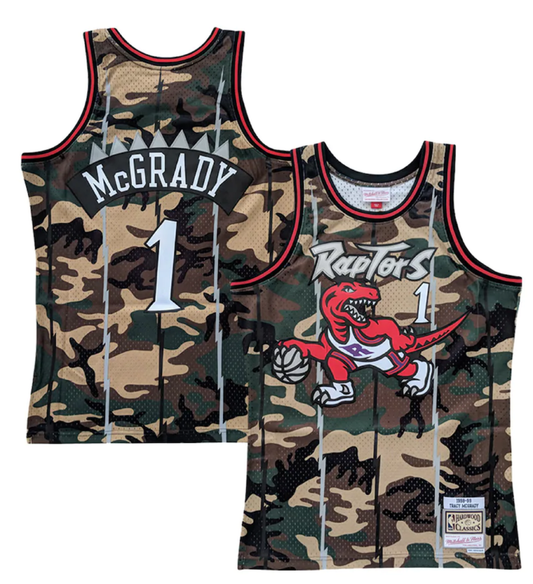 Men's Toronto Raptors Tracy McGrady #1 Camo Mitchell & Ness Swingman Jersey