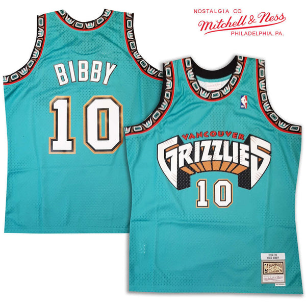 Men's Vancouver Grizzlies Mike Bibby #10 Teal Mitchell N Ness