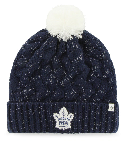 Toronto Maple Leafs Women's '47 Fiona Cuff Knit Toque - Navy Metallic