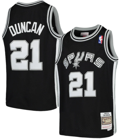Tim Duncan #21 San Antonio Spurs Mitchell & Ness Hardwood Classics Swingman Jersey – Black/Grey