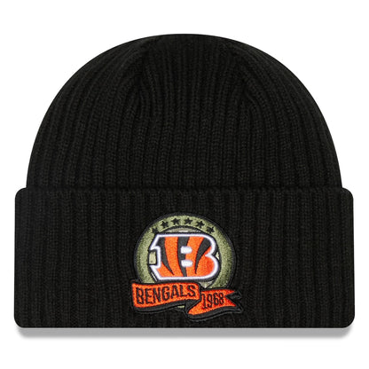 Cincinnati Bengals New Era 2022 Salute to Service Knit Hat - Black