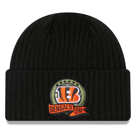 Cincinnati Bengals New Era 2022 Salute to Service Knit Hat - Black