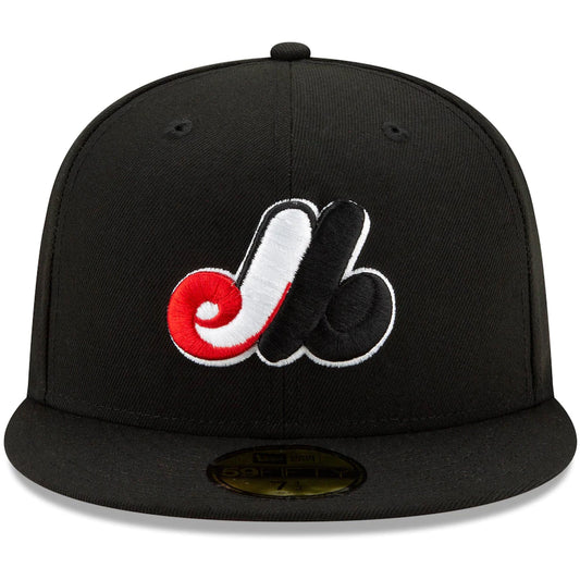 New Era Montreal Expos 35th Season Cooperstown Collection Red Undervisor 59FIFTY Fitted Hat - Black