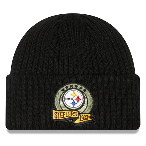 Pittsburgh Steelers New Era 2022 Salute to Service Knit Hat - Black