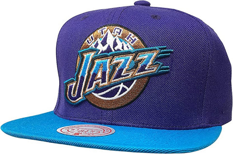 Mitchell & Ness Purple/Turquoise Utah Jazz Hardwood Classics Snapback Hat