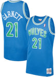 Minnesota Timberwolves Kevin Garnett #21 Hardwood Classics 1995 Swingman Jersey by Mitchell & Ness - Blue/Green